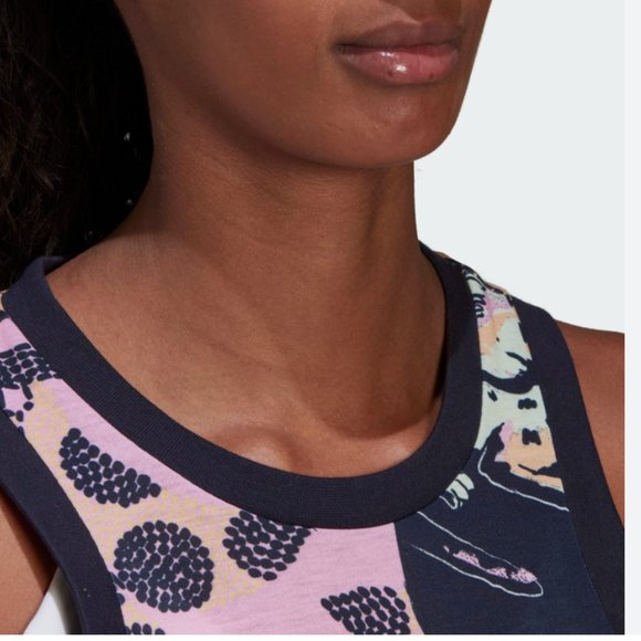 ADIDAS x FARM Womens Print Tank Mini Dress Rio de Janeiro Sleeveless Size M NWT - Picture 10 of 10